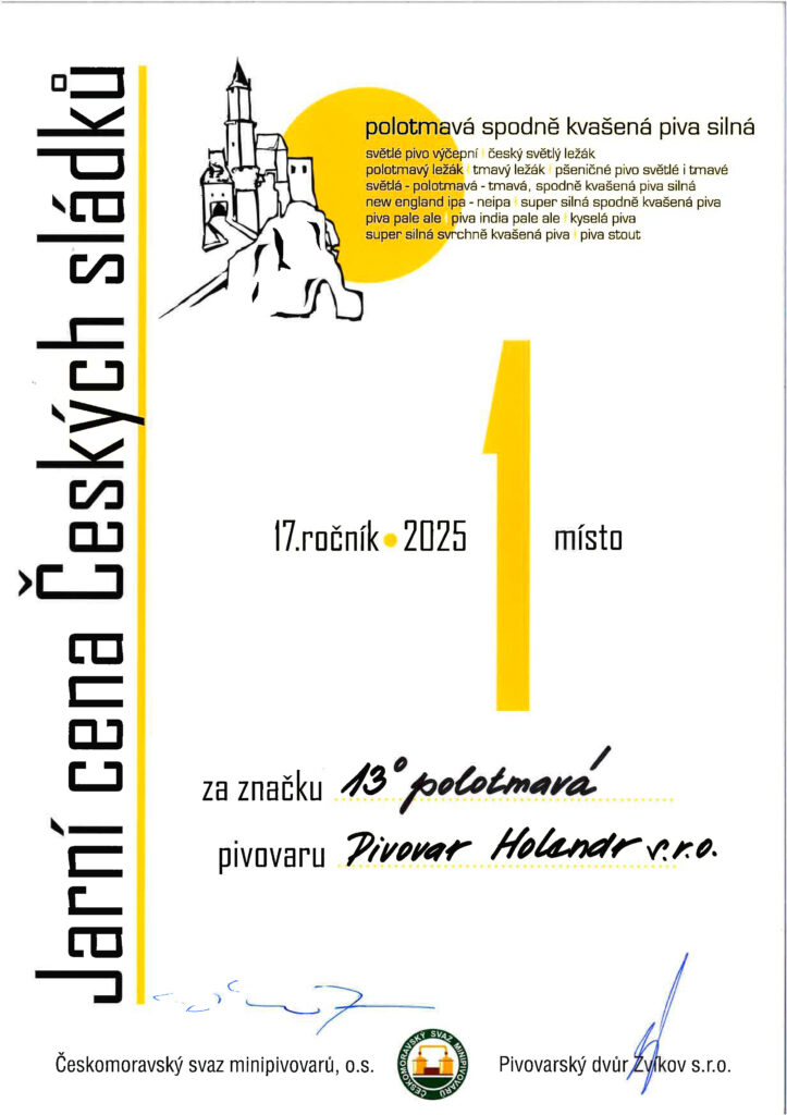 1. místo Jarní ceny Českých sládků