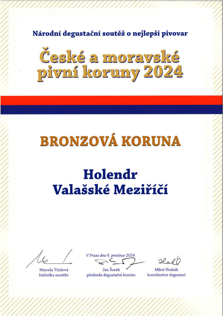 Bronzová koruna národní degustační soutěže o nejlepší pivovar