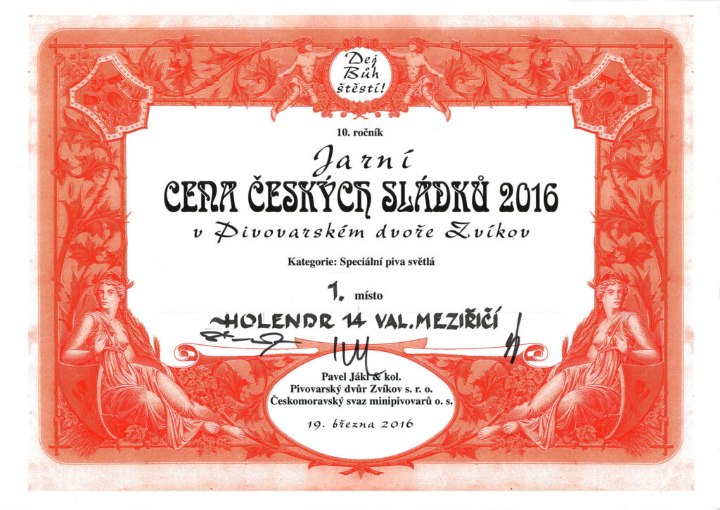 Jarní cena českých sládků – 1. místo