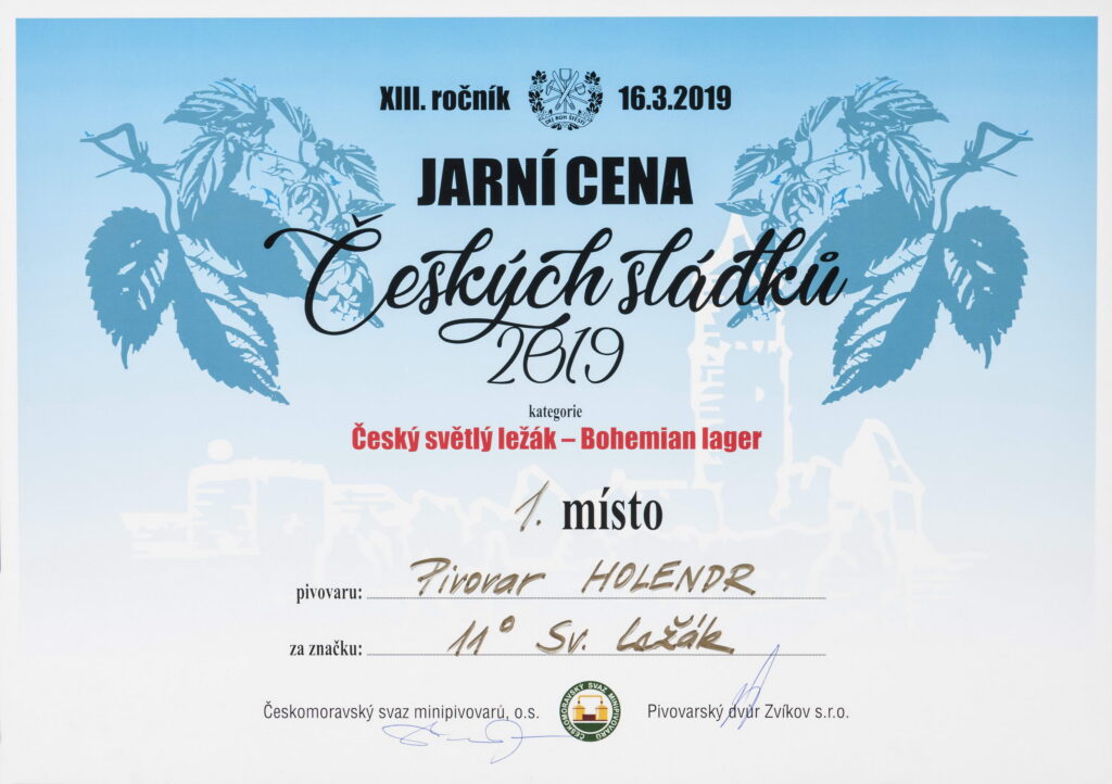 Máme 1. místo ceny Českých sládků