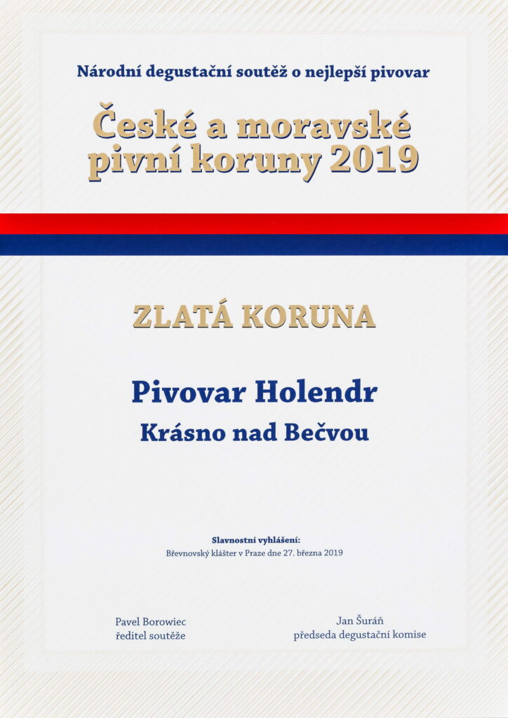 Získali jsme Zlatou korunu České a moravské pivní koruny